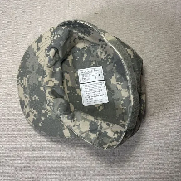 US Military Issue Army Combat Uniform ACU UCP Camouflage Patrol Hat Cap Sz 7-1/8 - Picture 5 of 6
